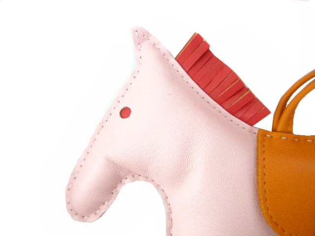 未使用品 エルメス HERMES ロデオ バッグ チャーム ローズ サクラ GM 