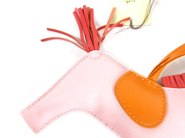 未使用品 エルメス HERMES ロデオ バッグ チャーム ローズ