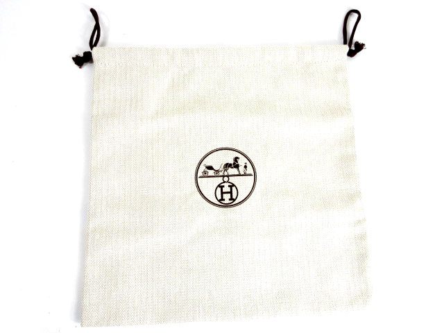 未使用品 エルメス HERMES 保存袋 巾着 布袋 シューズ袋 ヘリンボーン  