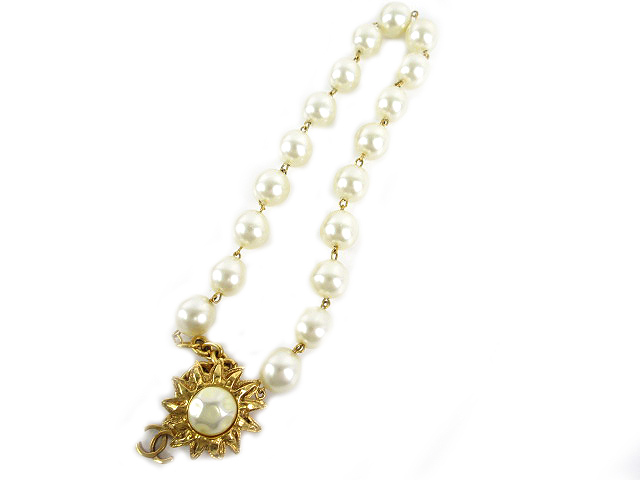 シャネル CHANEL フェイク パール ネックレス チェーン ココマーク 