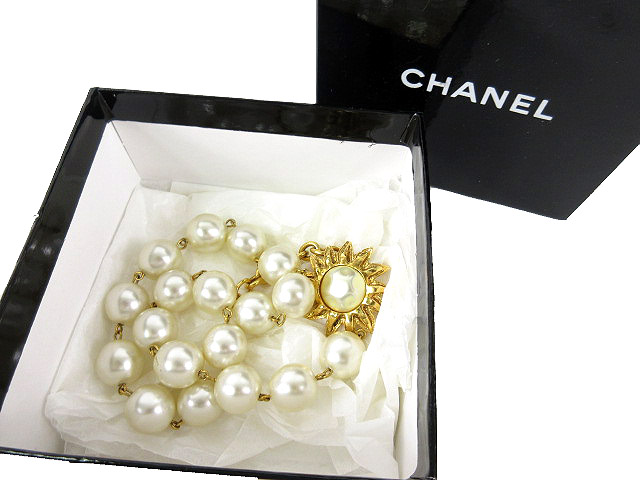 シャネル CHANEL フェイク パール ネックレス チェーン ココマーク