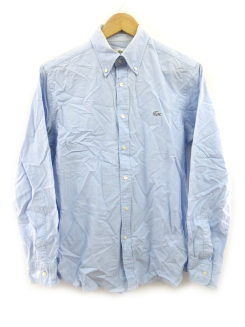 ラコステ Lacoste シャツ 長袖 ボタンダウン サックス 青 ブルー 無地 コットン 3 国内正規品 ファブリカ メンズ 121 ベクトルパーク