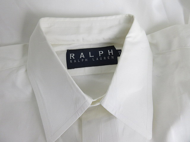 ラルフローレン RALPH LAUREN 長袖 シャツ ブラウス ワッペン 刺繍 白 