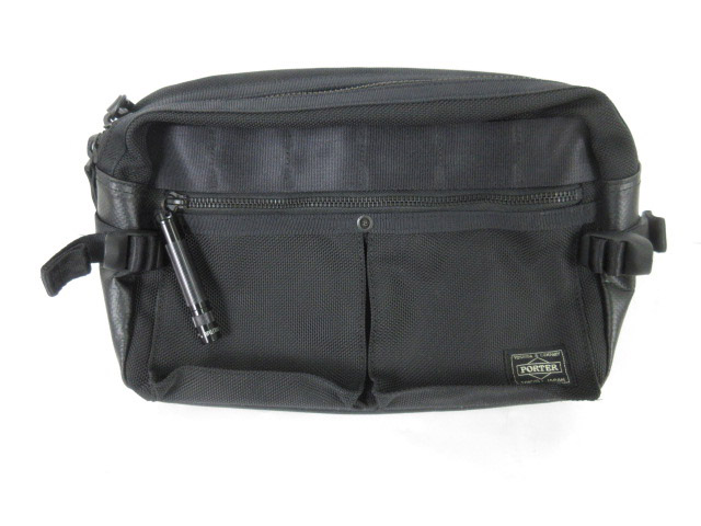 ポーター Porter ウェストバック ヒップバッグ ボディバッグ ショルダーバッグ 斜め掛け Heat ヒート ペンライト 黒 ブラック 鞄 美品 メンズ 121 ベクトルパーク