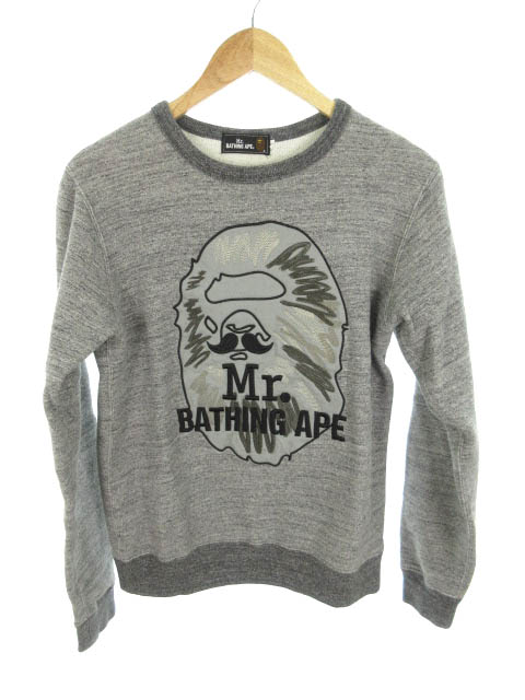 アベイシングエイプ A BATHING APE トレーナー スウェット 長袖 霜降り 