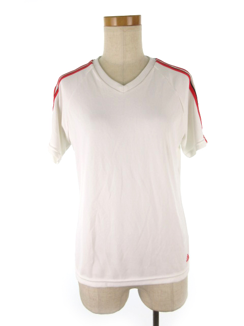 adidas メッシュゲームシャツ 赤/白 Vネック adidas メッシュゲーム