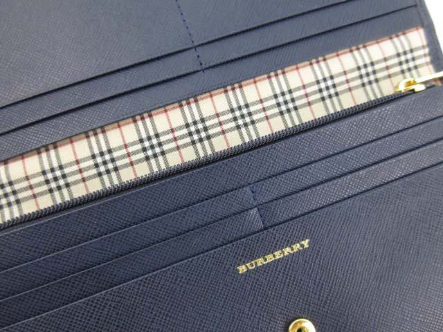 未使用品 バーバリー BURBERRY 長財布 ウォレット サフィアーノレザー 