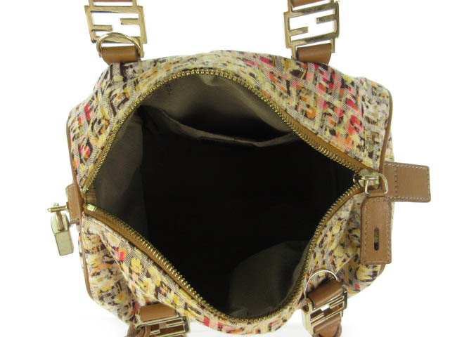 フェンディ FENDI ミニボストンバッグ ズッカ柄 花柄 フラワー