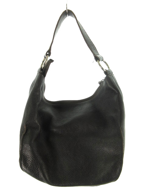 【極美品】FURLA ハンドバッグ シボ革 ブラック シルバー金具 保存袋付き 未使用級 フルラ ハンドバッグ チェーンポーチ付き ロゴ 金具