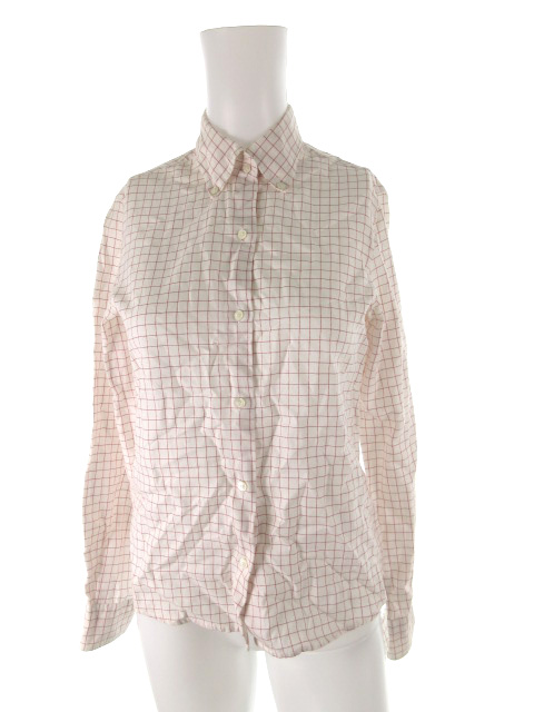 ギローバー Guy Rover 長袖 シャツ ボタンダウン チェック 白 ホワイト 赤 レッド コットン 0 38 トップス レディース 121 ベクトルパーク