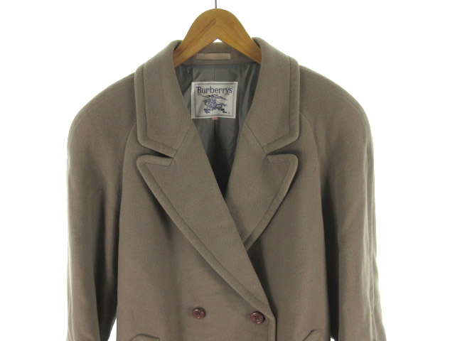 バーバリーズ Burberrys チェスターコート ダブル カシミヤ ブラウン 茶系 11ar L相当 ビンテージ オールド アウター レディース 121 ベクトルパーク