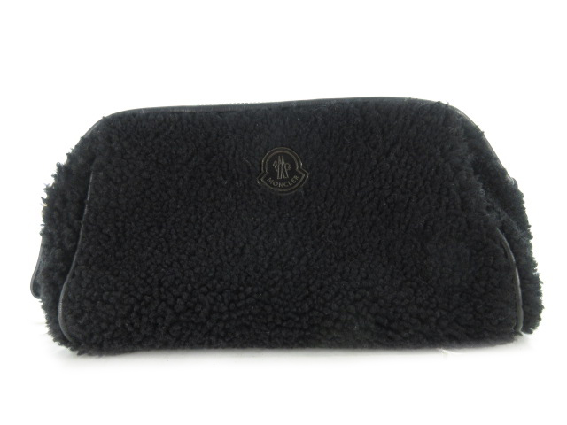 モンクレール MONCLER ポーチ セカンドバッグ クラッチ ロゴ ムートン 