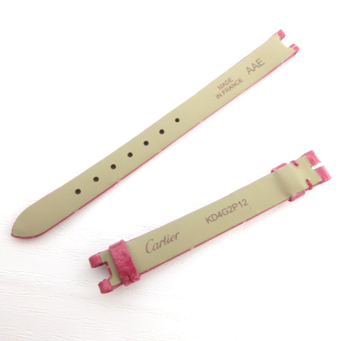 Cartier ピンク alligator純正品レザーベルト Genuine New Cartier 8mm x 14mm Pink Leather Alligator