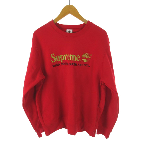 シュプリーム Supreme ティンバーランド Timberland スウェット トレーナー 長袖 ロゴ 刺繍 クルーネック 赤 レッド コットン M ss 美品 株 Supreme メンズ 121 ベクトルパーク