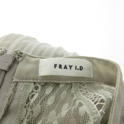 フレイアイディー Fray I D ワンピース ロング 半袖 レース 刺繍 シフォン プリーツ 切替 グレー 1 結婚式 ドレス レディース 121 ベクトルパーク