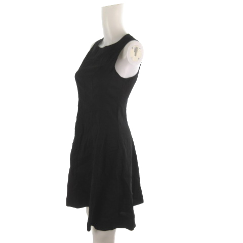 セオリー Theory ワンピース ロング ノースリーブ 黒 ブラック リネン 麻 レーヨン ストレッチ 2 レディース 121 ベクトルパーク