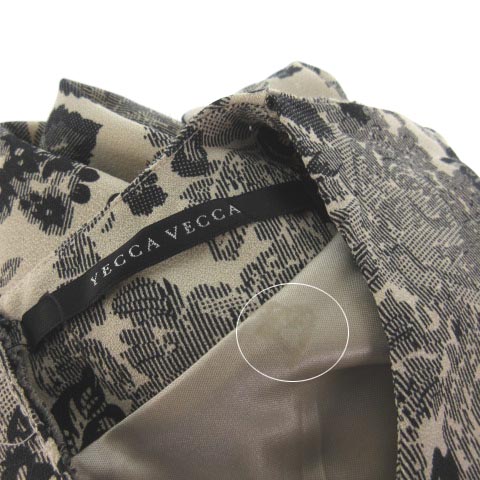 イェッカヴェッカ Yecca Vecca ワンピース ロング 半袖 花柄 フラワー ベージュ ブラック 黒 レディース 121 ベクトルパーク