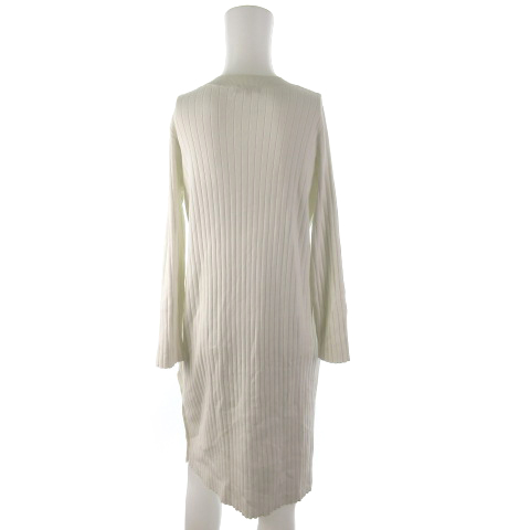 プラステ Plst ワンピース ロング 長袖 ニット Vネック サイドボタン 白 ホワイト レーヨン 12 M 18年モデル レディース 121 ベクトルパーク