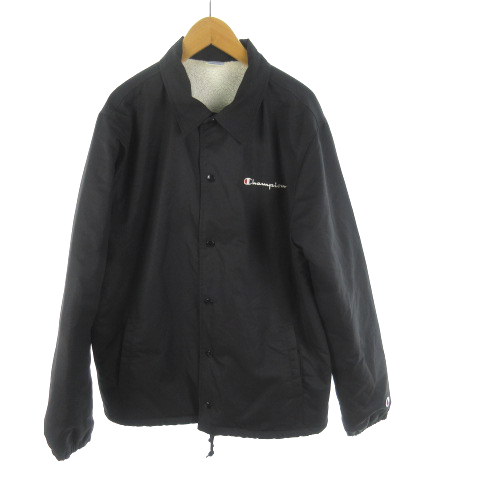 チャンピオン Champion C3 L610 Coach Jacket コーチジャケット 裏ボア 黒 ブラック L アウター メンズ 121 ベクトルパーク