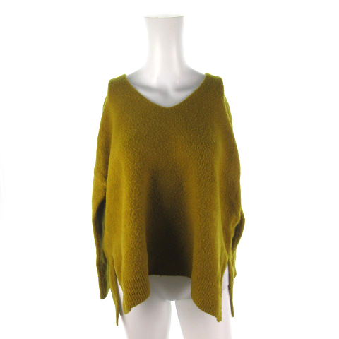 アーバンリサーチ ドアーズ Urban Research Doors 長袖 ニット セーター Vネック マスタード 辛子色 ウール One トップス レディース 121 ベクトルパーク