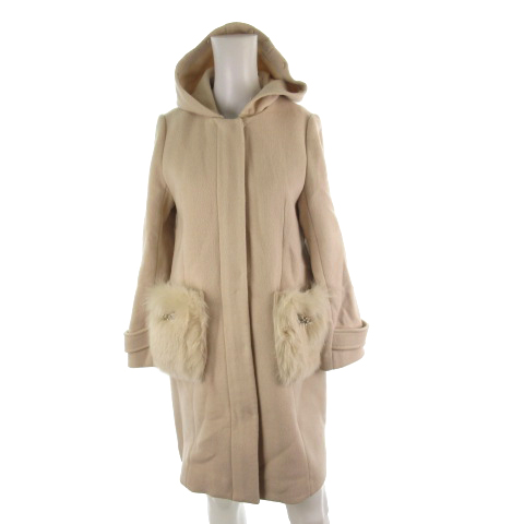ジルバイジルスチュアート Jill By Jillstuart コート フォックスファー ポケット フード脱着可能 ロング 125 ベージュ ウール S アウター レディース 121 ベクトルパーク