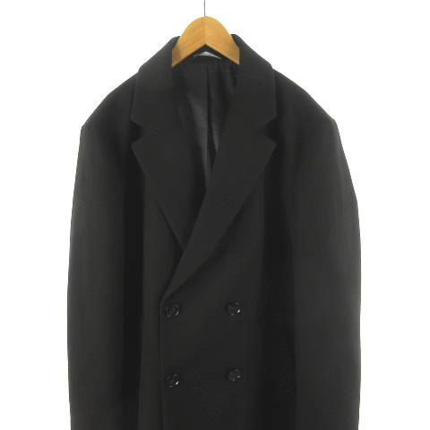 ザラ Zara Man チェスターコート ダブル ロング 黒 ブラック 44 Xl 大きめ アウター メンズ 121 ベクトルパーク