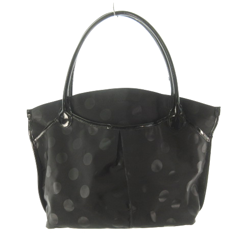 アニエスベー ボヤージュ Agnes B Voyage トートバッグ ドット 水玉柄 黒 ブラック ポリエステル エナメル 鞄 レディース 121 ベクトルパーク