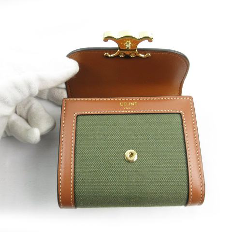 未使用品 セリーヌ CELINE スモール トリオンフウォレット 3つ折り財布 