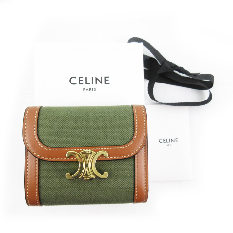 未使用品 セリーヌ CELINE スモール トリオンフウォレット 3 