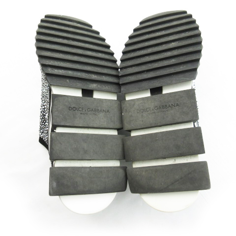 ドルチェ ガッバーナ ドルガバ Dolce Gabbana スニーカー Sorrento ソレント スワロ 装飾 ロゴ 黒 ブラック 白 ホワイト 41 26ｃｍ 靴 付属品あり メンズ 121 ベクトルパーク