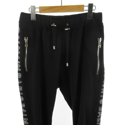 バルマン BALMAIN ジョガーパンツ サイドラインエモーションロゴ スウェット 黒 ブラック 白 ホワイト S 新作 ブルーベル・ジャパン株式会社  メンズ