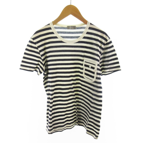 ディオールオム Dior HOMME Tシャツ カットソー 半袖 ポケT ボーダー柄 