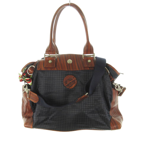 オロビアンコ Orobianco Wandala Small ワンダラ スモール ビジネス トート ショルダーバッグ 2way 千鳥格子柄 紺 ネイビー 茶 ブラウン 鞄 メンズ 121 ベクトルパーク