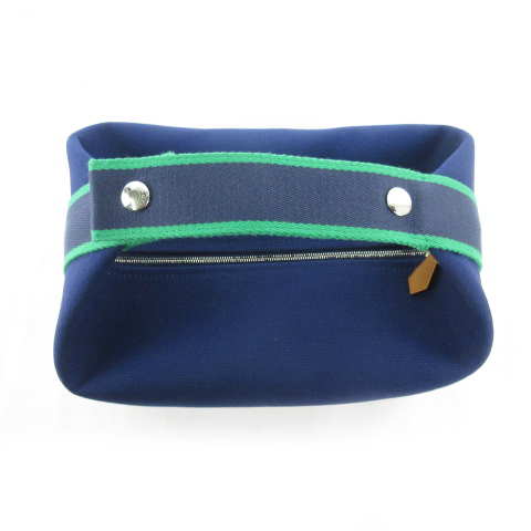 未使用品 エルメス Hermes バニティ ポーチ ハンドバッグ ブリッド ア ブラック Hロゴ Gm 紺 ネイビー 緑 グリーン シルバー金具 キャンバス 26ｃｍ 13ｃｍ 16ｃｍ 鞄 レディース 121 ベクトルパーク