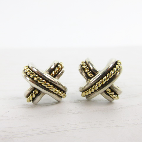 ティファニー TIFFANY & CO. カフス シグネチャー コンビ シルバー925  