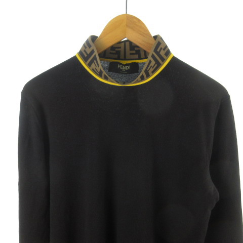 フェンディ FENDI セーター ニット ハイネック ロゴ ズッカ柄