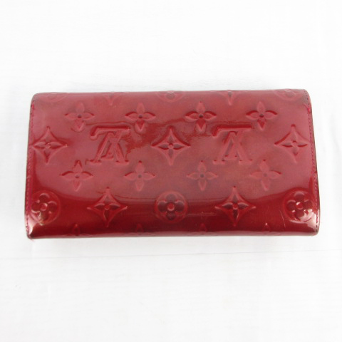 ルイヴィトン Louis Vuitton 長財布 ウォレット ポルトフォイユ サラ ヴェルニ エナメル モノグラム 赤 レッド レディース 121 ベクトルパーク
