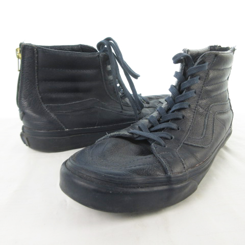 バンズ Vans スニーカー Old Skool Zip オールドスクール バックジップ ハイカット Hi Tb9c レザー 紺 ネイビー Us9 27ｃｍ メンズ 121 ベクトルパーク