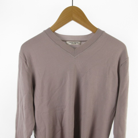 ユナイテッドアローズ United Arrows Vネック ニット セーター ハイゲージ 1113 106 3923 ウール ラベンダー系 S メンズ 121 ベクトルパーク
