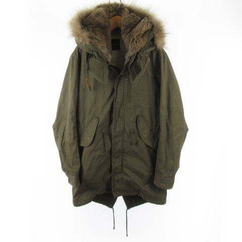 シップスジェットブルー Ships Jet Blue ラビットファーモッズコート ミリタリー ボア 124 85 0014 カーキ グリーン S アウター メンズ 121 ベクトルパーク