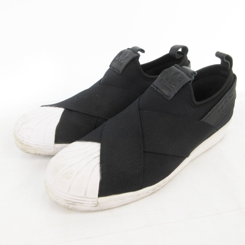 アディダスオリジナルス Adidas Originals スニーカー スーパースター スリッポン Ss Slipon ローカット クロス Us9 27cm 黒 ブラック Bz0112 メンズ 121 ベクトルパーク