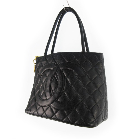 シャネル CHANEL 復刻 トートバッグ ココマーク キャビアスキン レザー  