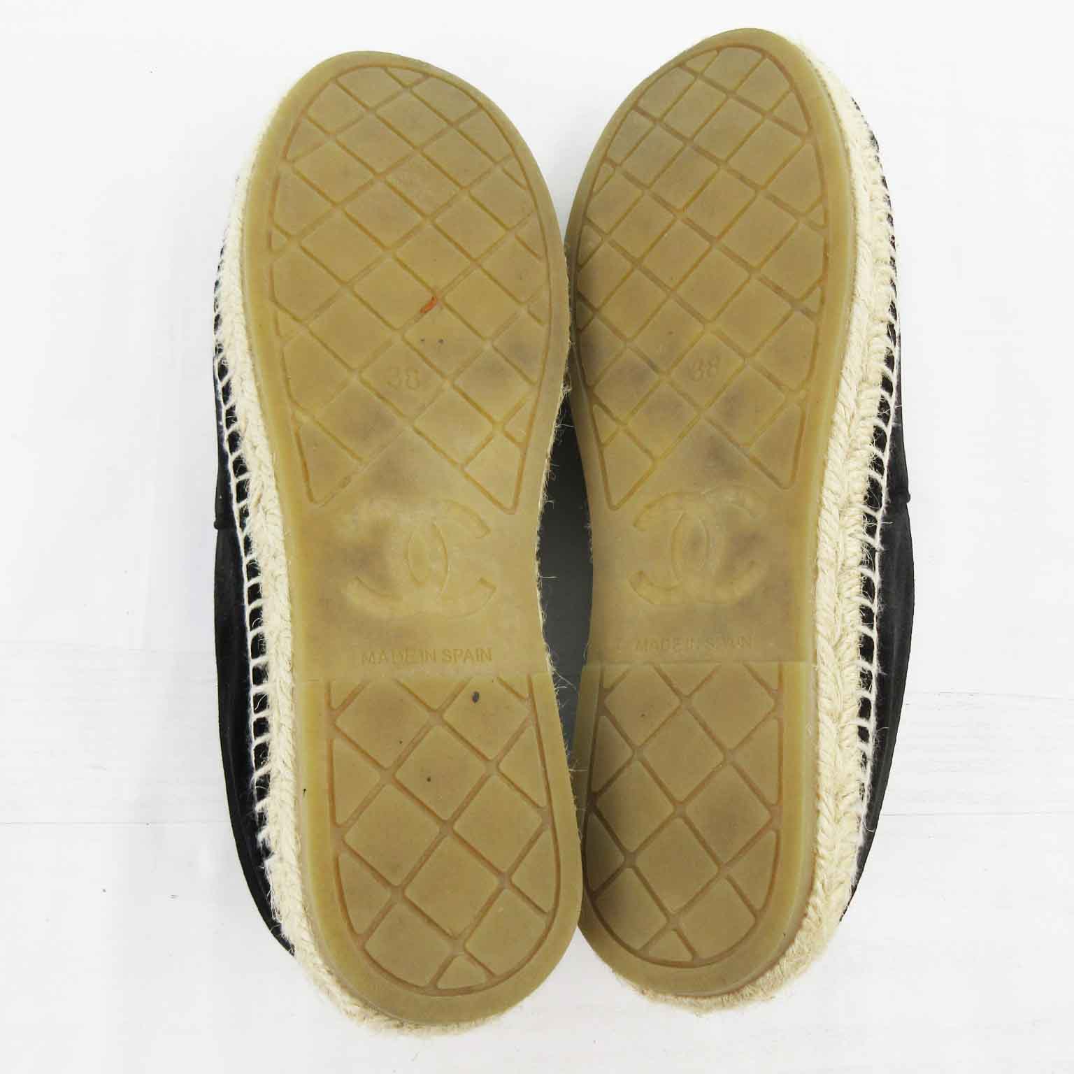 シャネル CHANEL ゴールド金具レザーエスパドリーユ シャネル CHANEL エスパドリーユ スリッポン フラットシューズ