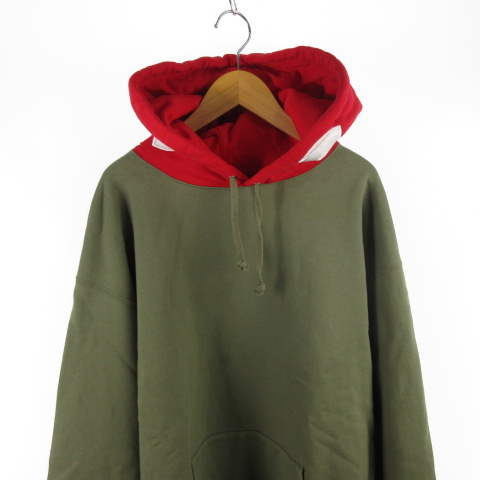 シュプリーム SUPREME 21AW Contrast Hooded Sweatshirt Light Olive  