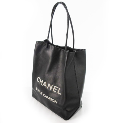 CHANEL ブラック トートバッグ 31 RUE CAMBON PARIS❤️ New Chanel 31 Rue Cambon VIP Black & White Tote With