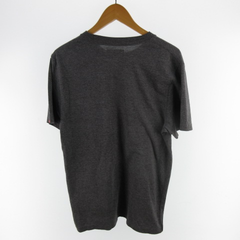 ステューシー STUSSY Tシャツ 半袖 ポケット 柄 ロゴ 刺繍 グレー 