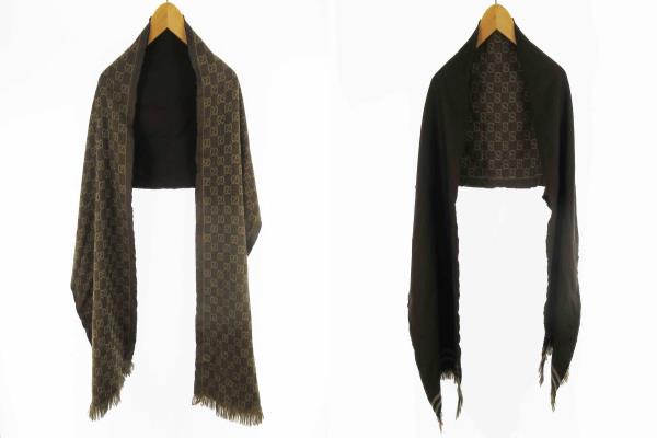 GUCCIグッチリバーシブルニットマフラーGG柄 GUCCIグッチリバーシブルニットマフラーGG柄