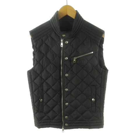 モンクレール MONCLER ダウンベスト ROY キルティング ライダース 黒 