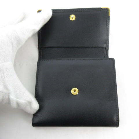 ダンヒル dunhill 3つ折り財布 ウォレット ロゴ ゴールド金具 黒 