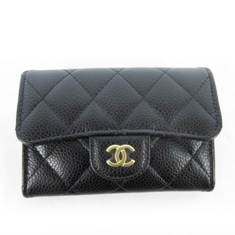 未使用品 シャネル CHANEL キャビアスキン カードケース 名刺 